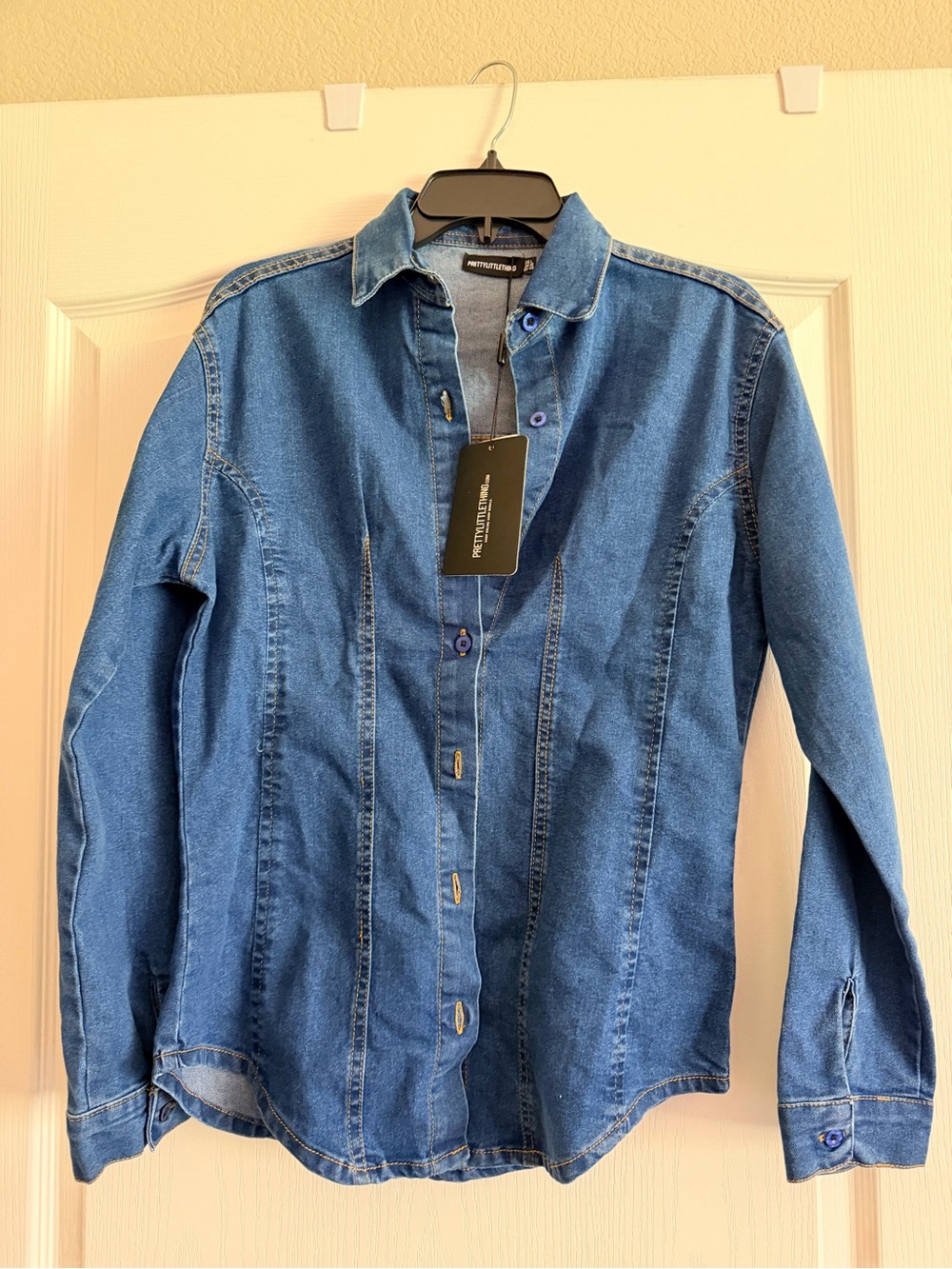 PrettyLittleThing Blue Denim Shirt